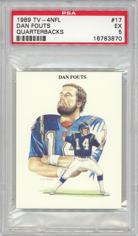 1989 TV-4NFL #17 Dan Fouts San Diego Chargers PSA 5